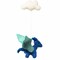 20 Inch Multi-Color Felt Hanging Mobile with Dragons and Clouds Nursery or Kids Room Decor